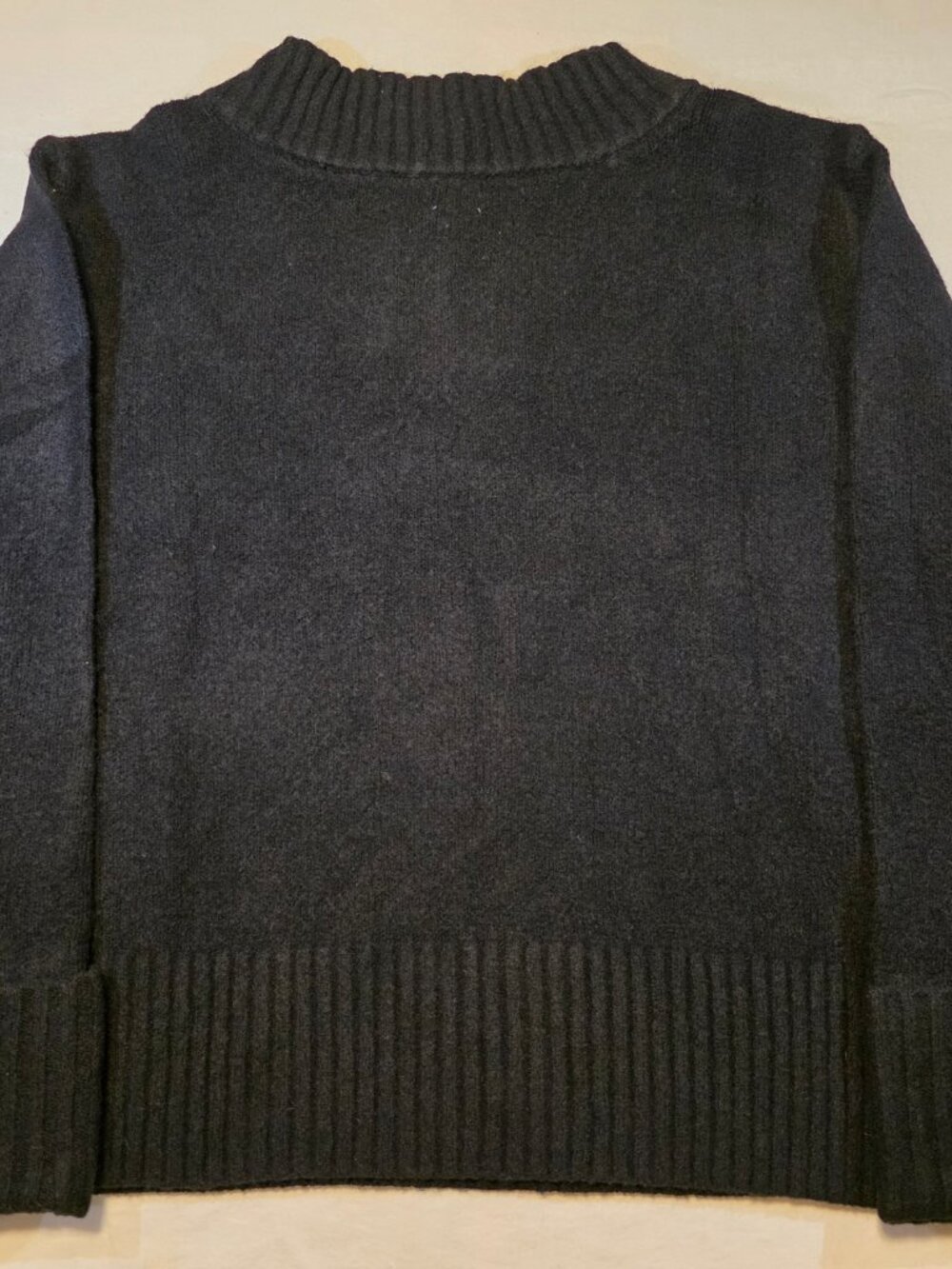 Women's Long Sleeve V-Neck Cozy Knit Boxy Pullover Sweater - a New Day™ Black L - Picture 5 of 5